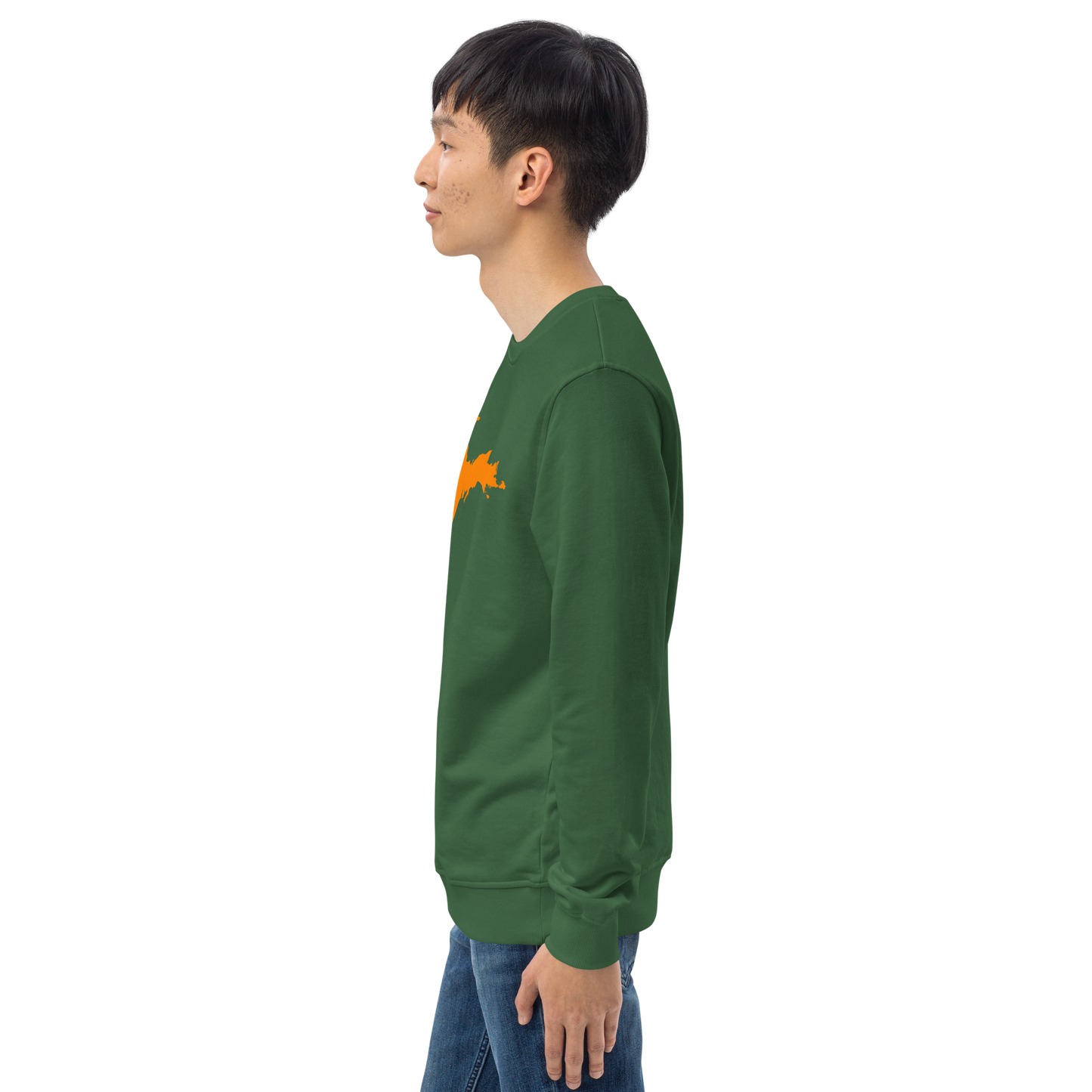 Michigan Upper Peninsula Organic Sweatshirt (w/ Orange UP Outline)