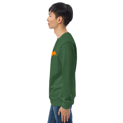 Michigan Upper Peninsula Organic Sweatshirt (w/ Orange UP Outline)