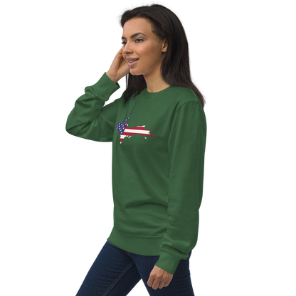 Michigan Upper Peninsula Organic Sweatshirt (w/ UP USA Flag Outline)