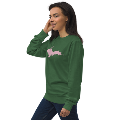 Michigan Upper Peninsula Organic Sweatshirt (w/ Pink UP Outline)