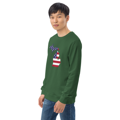 Michigan Organic Sweatshirt (w/ MI USA Flag Outline)