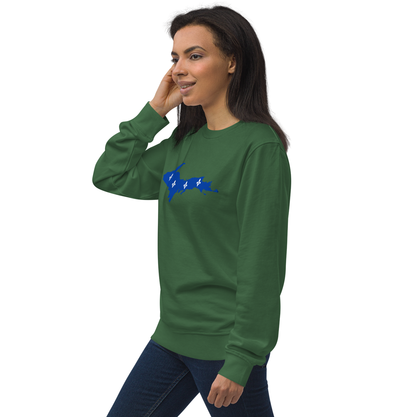 Michigan Upper Peninsula Sweatshirt (w/ UP Quebec Flag Outline) | Unisex Organic