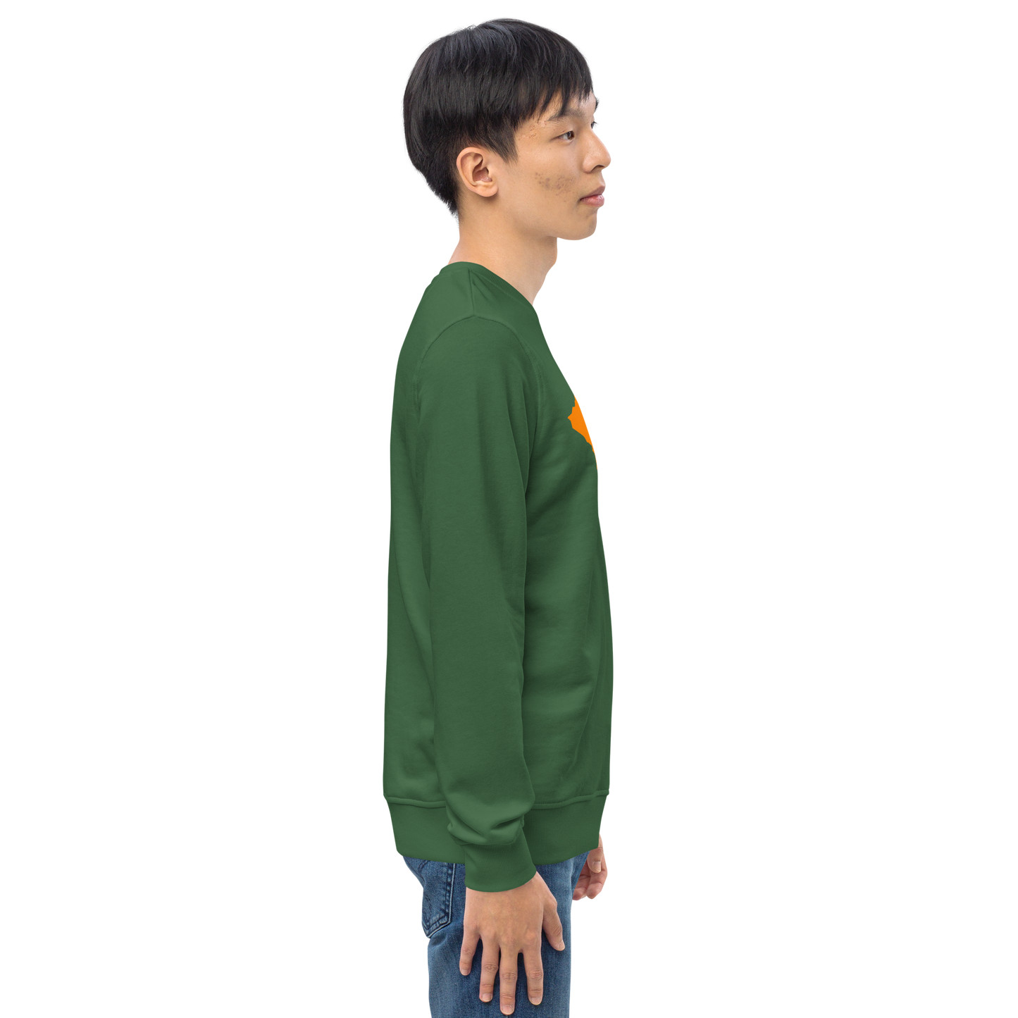 Michigan Upper Peninsula Organic Sweatshirt (w/ Orange UP Outline)