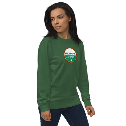 'Michigan Grown' Sweatshirt (Agricultural Certification Parody) | Unisex Organic