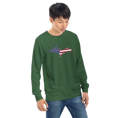 Michigan Upper Peninsula Organic Sweatshirt (w/ UP USA Flag Outline)