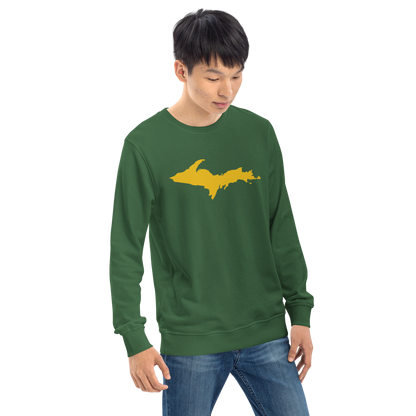 Michigan Upper Peninsula Organic Sweatshirt (w/ Gold UP Outline)