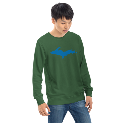 Michigan Upper Peninsula Organic Sweatshirt (w/ Azure UP Outline)