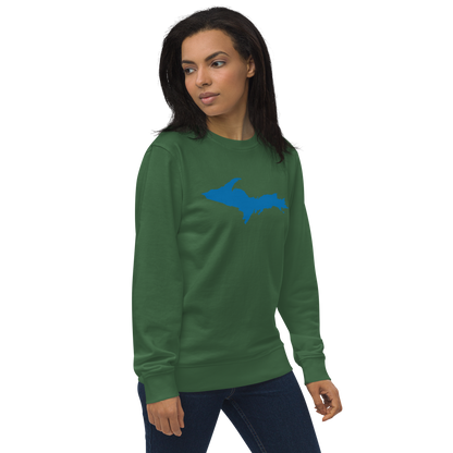 Michigan Upper Peninsula Organic Sweatshirt (w/ Azure UP Outline)