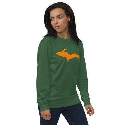 Michigan Upper Peninsula Organic Sweatshirt (w/ Orange UP Outline)