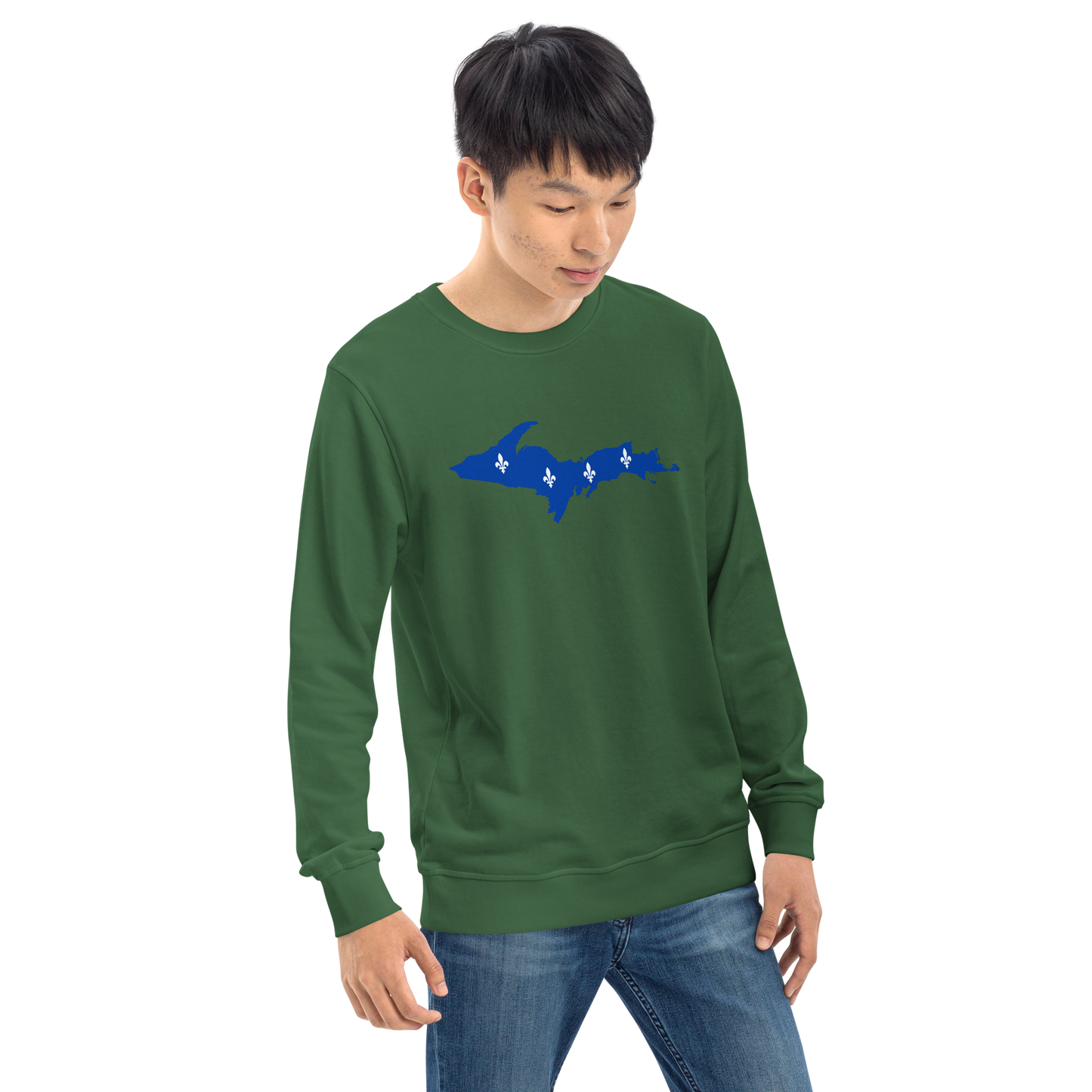 Michigan Upper Peninsula Sweatshirt (w/ UP Quebec Flag Outline) | Unisex Organic