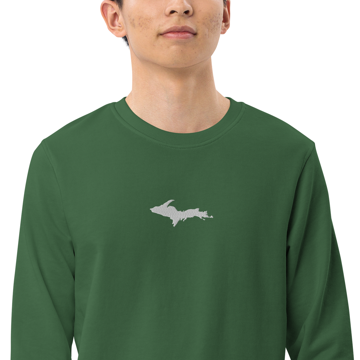 Michigan Upper Peninsula Sweatshirt (w/ Embroidered UP Outline) | Unisex Organic