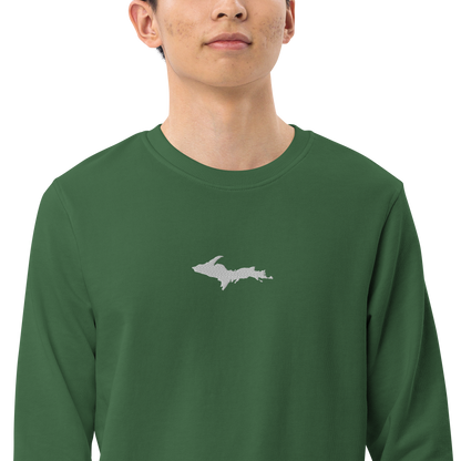 Michigan Upper Peninsula Sweatshirt (w/ Embroidered UP Outline) | Unisex Organic