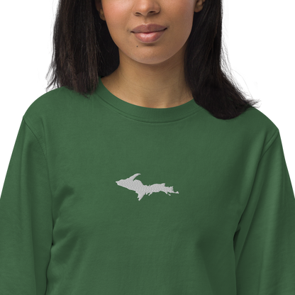 Michigan Upper Peninsula Sweatshirt (w/ Embroidered UP Outline) | Unisex Organic