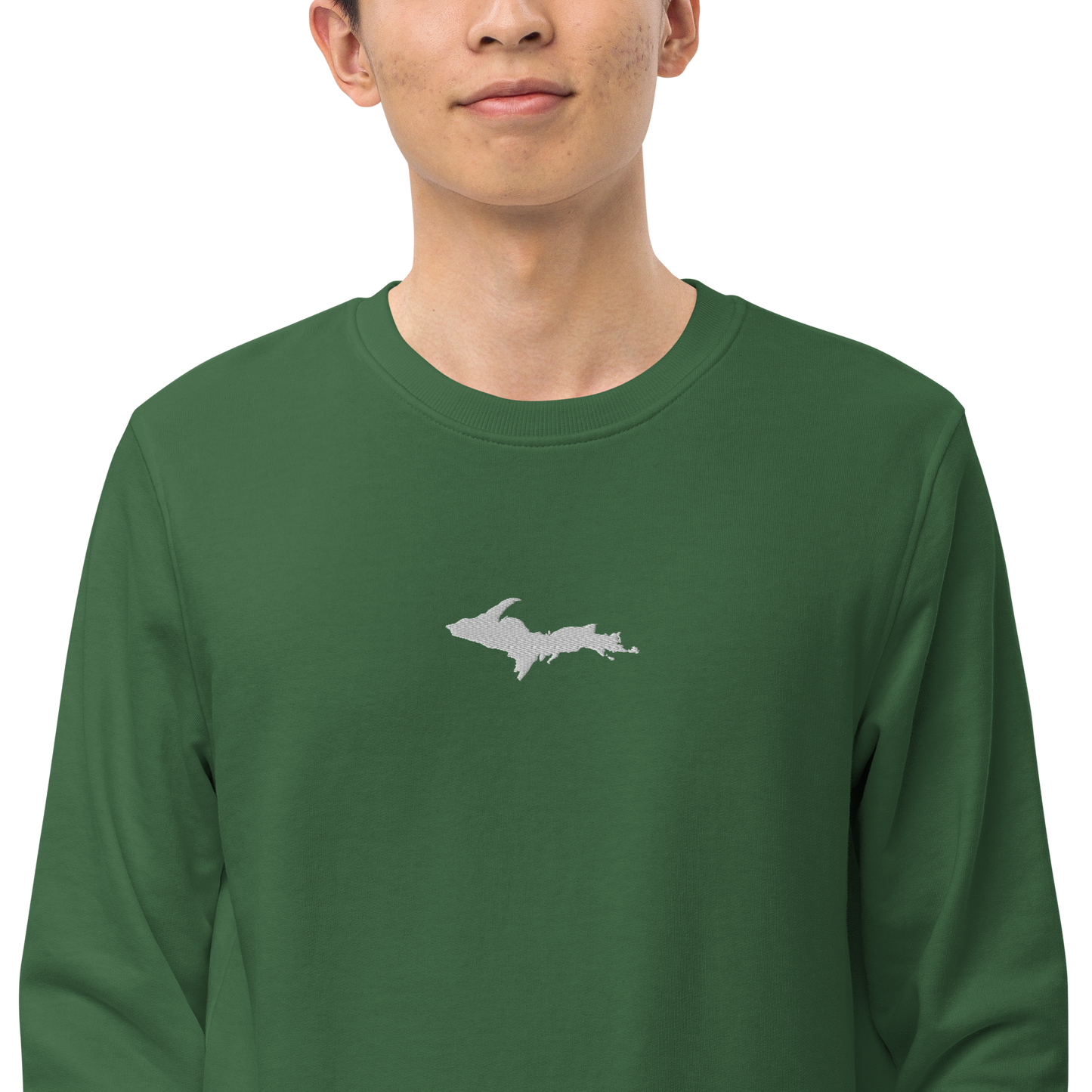 Michigan Upper Peninsula Sweatshirt (w/ Embroidered UP Outline) | Unisex Organic