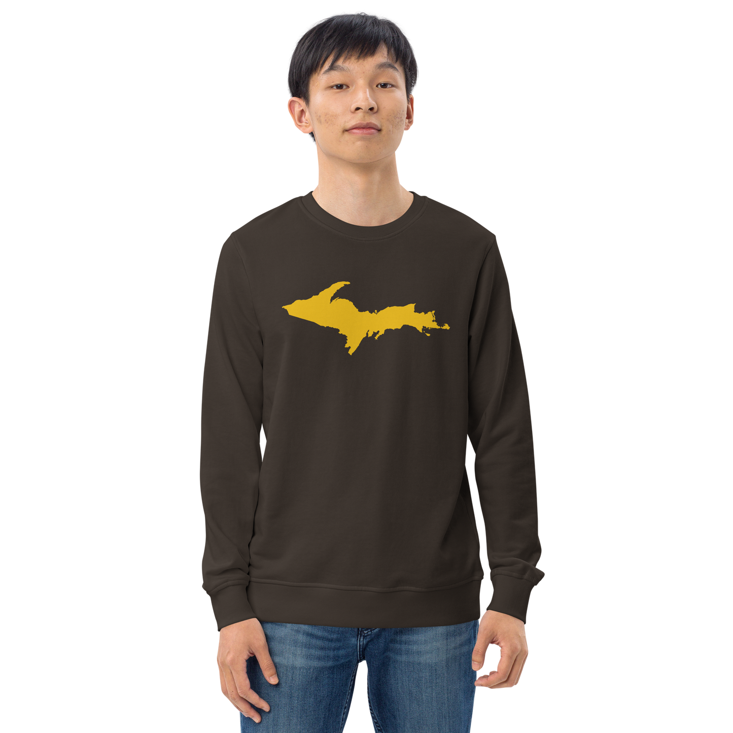 Michigan Upper Peninsula Organic Sweatshirt (w/ Gold UP Outline)