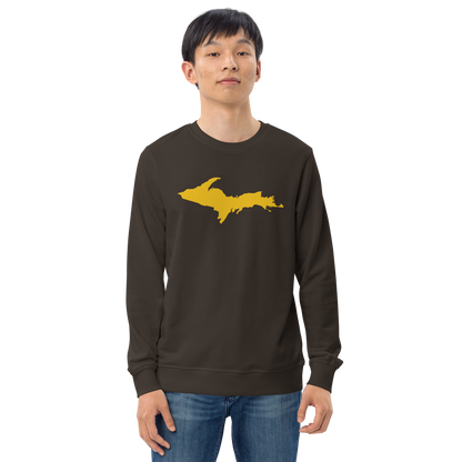 Michigan Upper Peninsula Organic Sweatshirt (w/ Gold UP Outline)