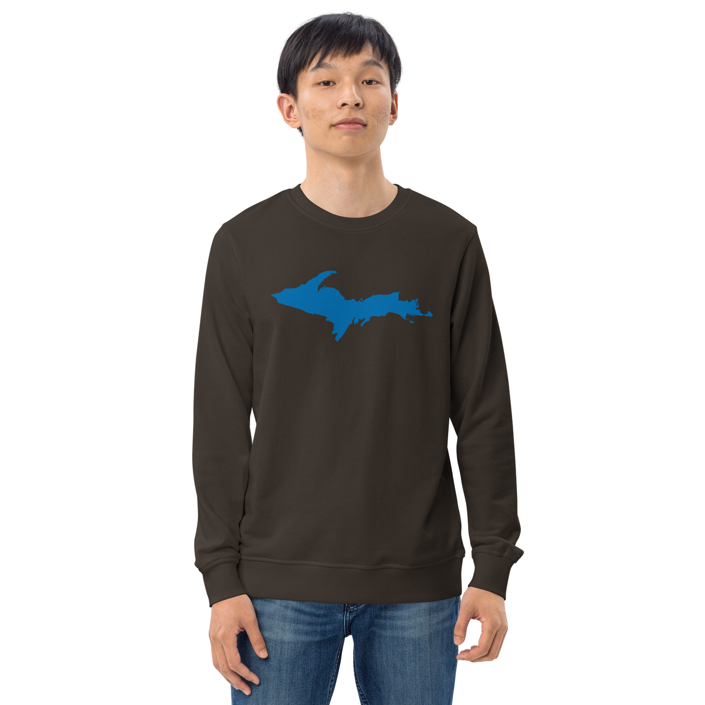 Michigan Upper Peninsula Organic Sweatshirt (w/ Azure UP Outline)