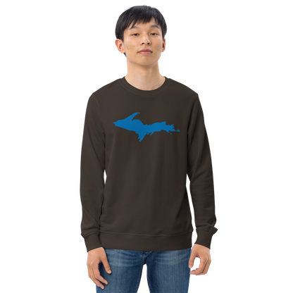 Michigan Upper Peninsula Organic Sweatshirt (w/ Azure UP Outline)