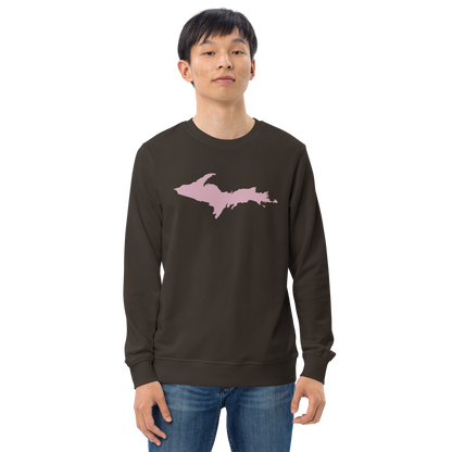 Michigan Upper Peninsula Organic Sweatshirt (w/ Pink UP Outline)