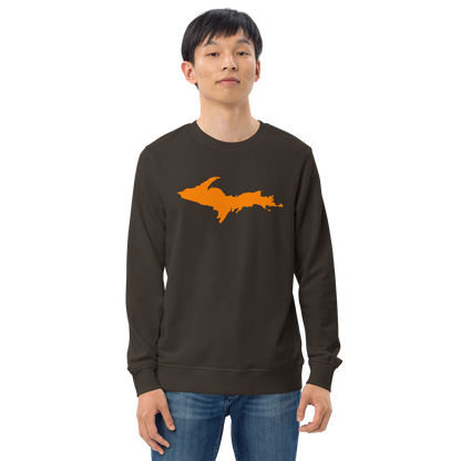 Michigan Upper Peninsula Organic Sweatshirt (w/ Orange UP Outline)