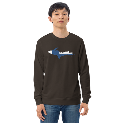 Michigan Upper Peninsula Sweatshirt (w/ UP Finland Flag Outline) | Unisex Organic