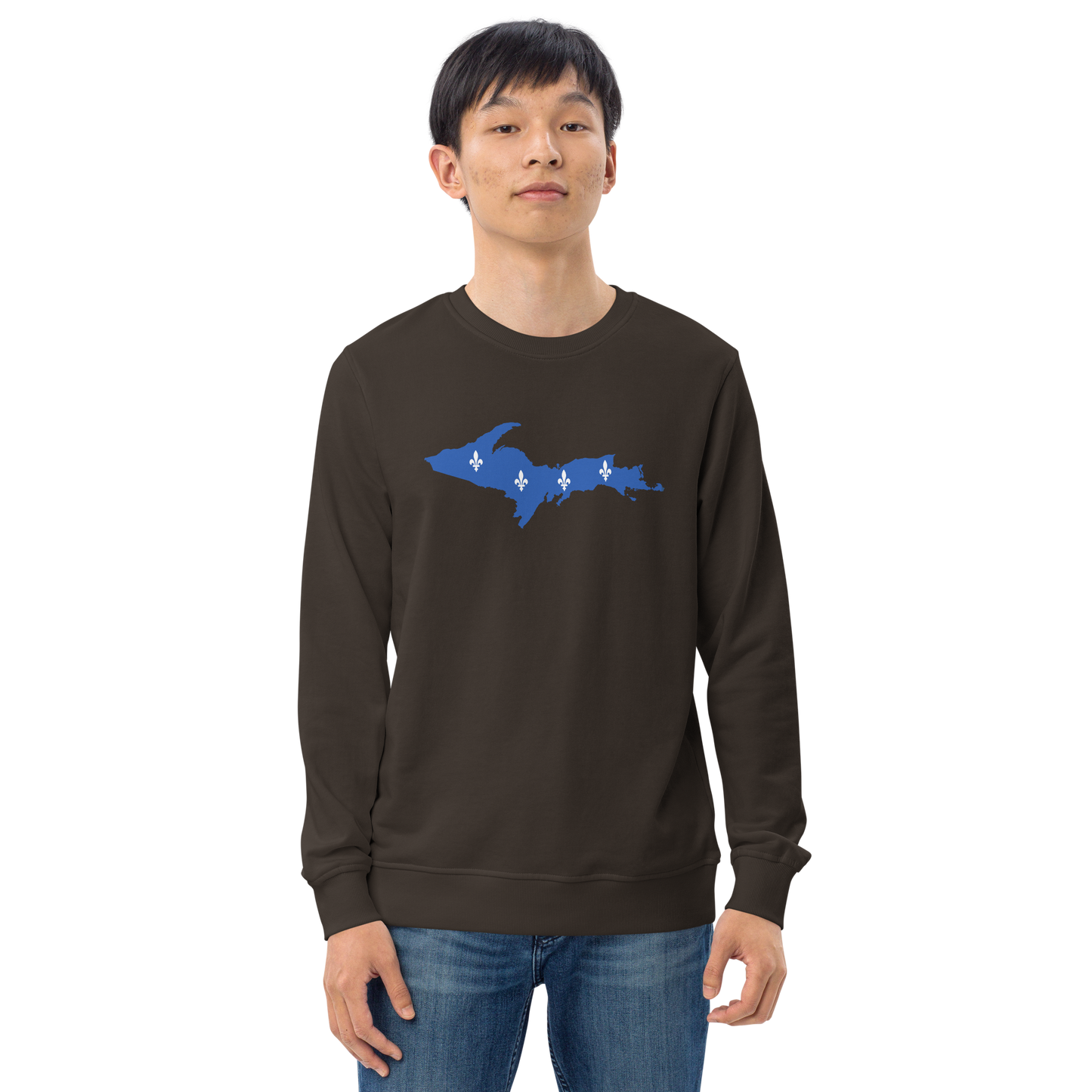 Michigan Upper Peninsula Sweatshirt (w/ UP Quebec Flag Outline) | Unisex Organic