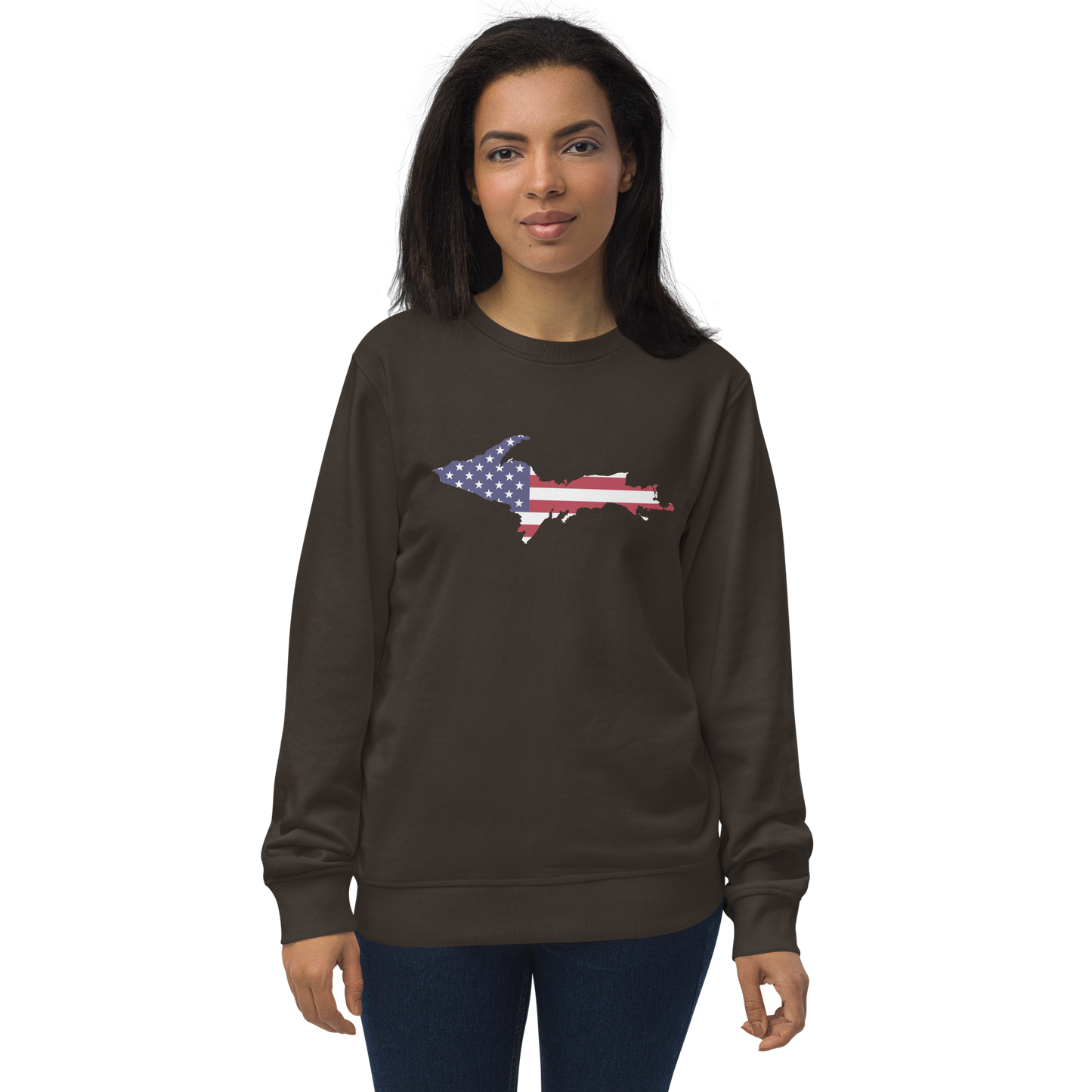 Michigan Upper Peninsula Organic Sweatshirt (w/ UP USA Flag Outline)