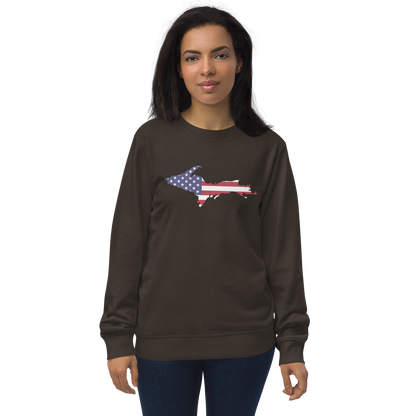 Michigan Upper Peninsula Organic Sweatshirt (w/ UP USA Flag Outline)