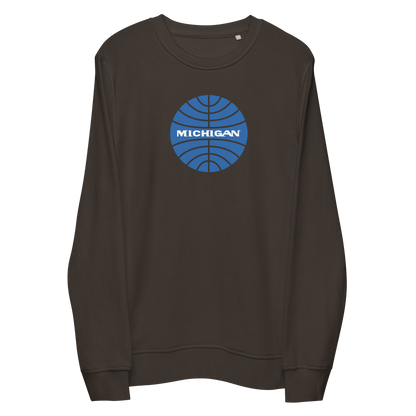 'Michigan' Organic Sweatshirt (Vintage Airline Parody)