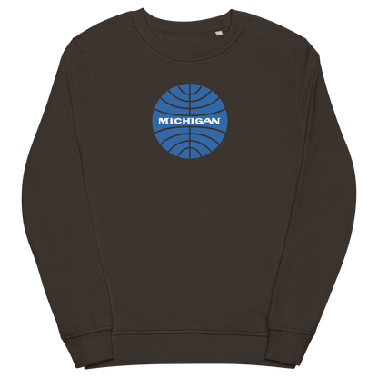 'Michigan' Organic Sweatshirt (Vintage Airline Parody)