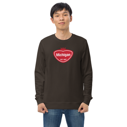 'Michigan EST 1837' Organic Sweatshirt (Local Sodapop Parody)