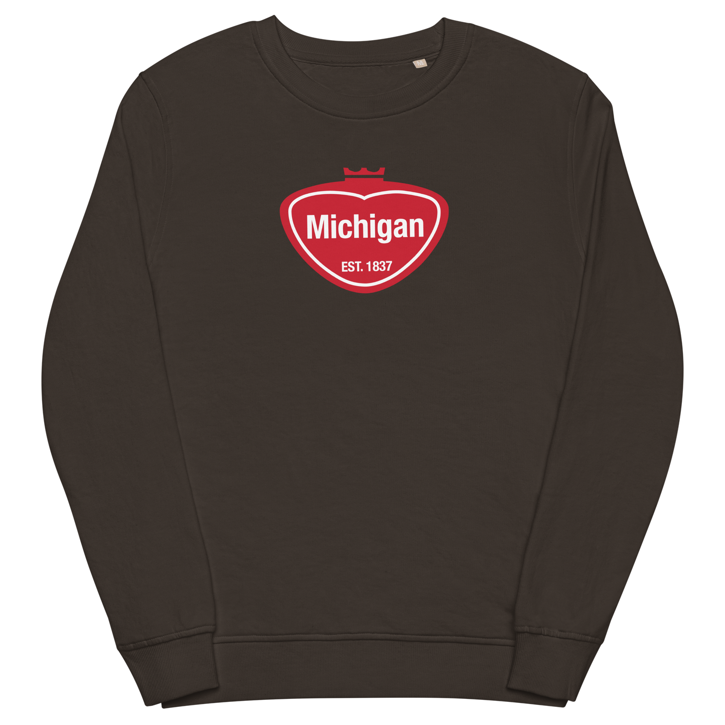 'Michigan EST 1837' Organic Sweatshirt (Local Sodapop Parody)