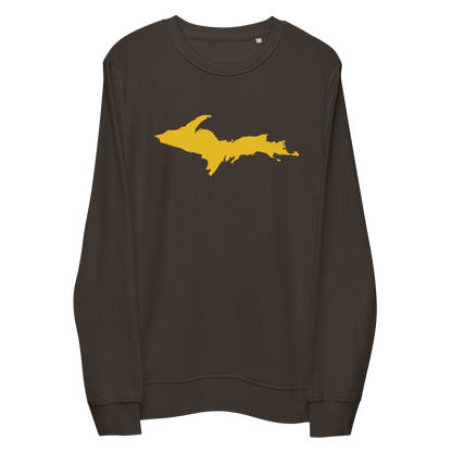 Michigan Upper Peninsula Organic Sweatshirt (w/ Gold UP Outline)