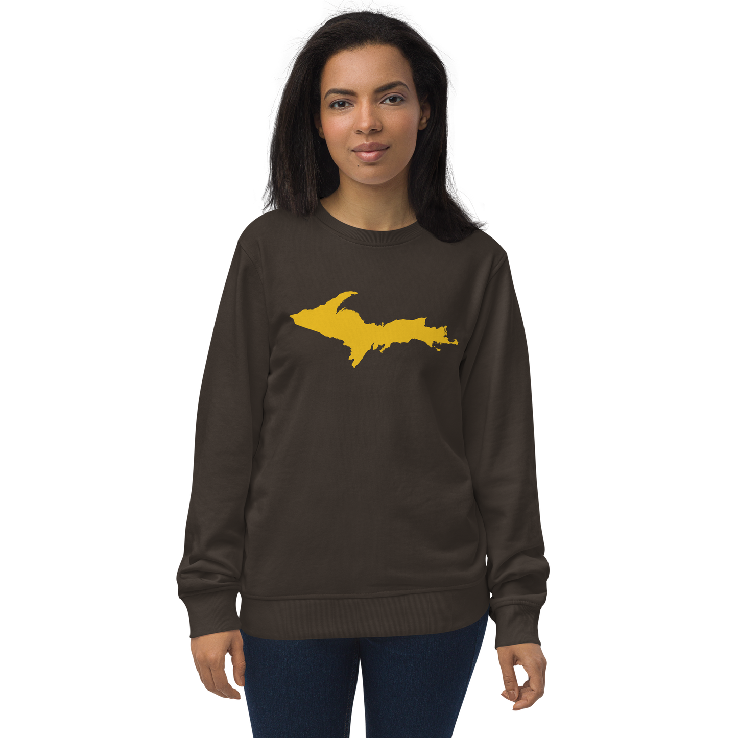 Michigan Upper Peninsula Organic Sweatshirt (w/ Gold UP Outline)