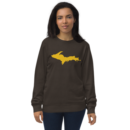 Michigan Upper Peninsula Organic Sweatshirt (w/ Gold UP Outline)