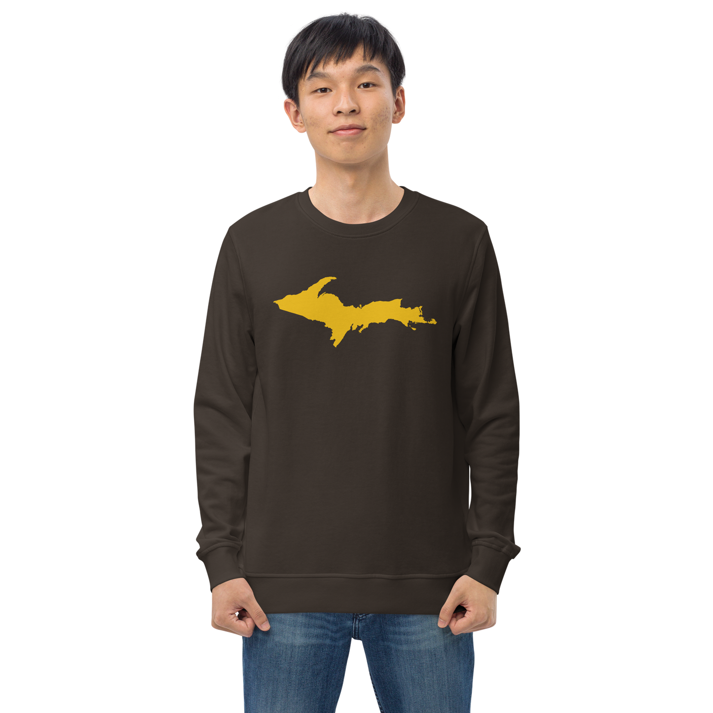 Michigan Upper Peninsula Organic Sweatshirt (w/ Gold UP Outline)