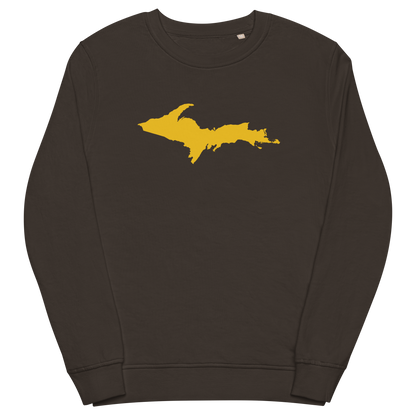 Michigan Upper Peninsula Organic Sweatshirt (w/ Gold UP Outline)