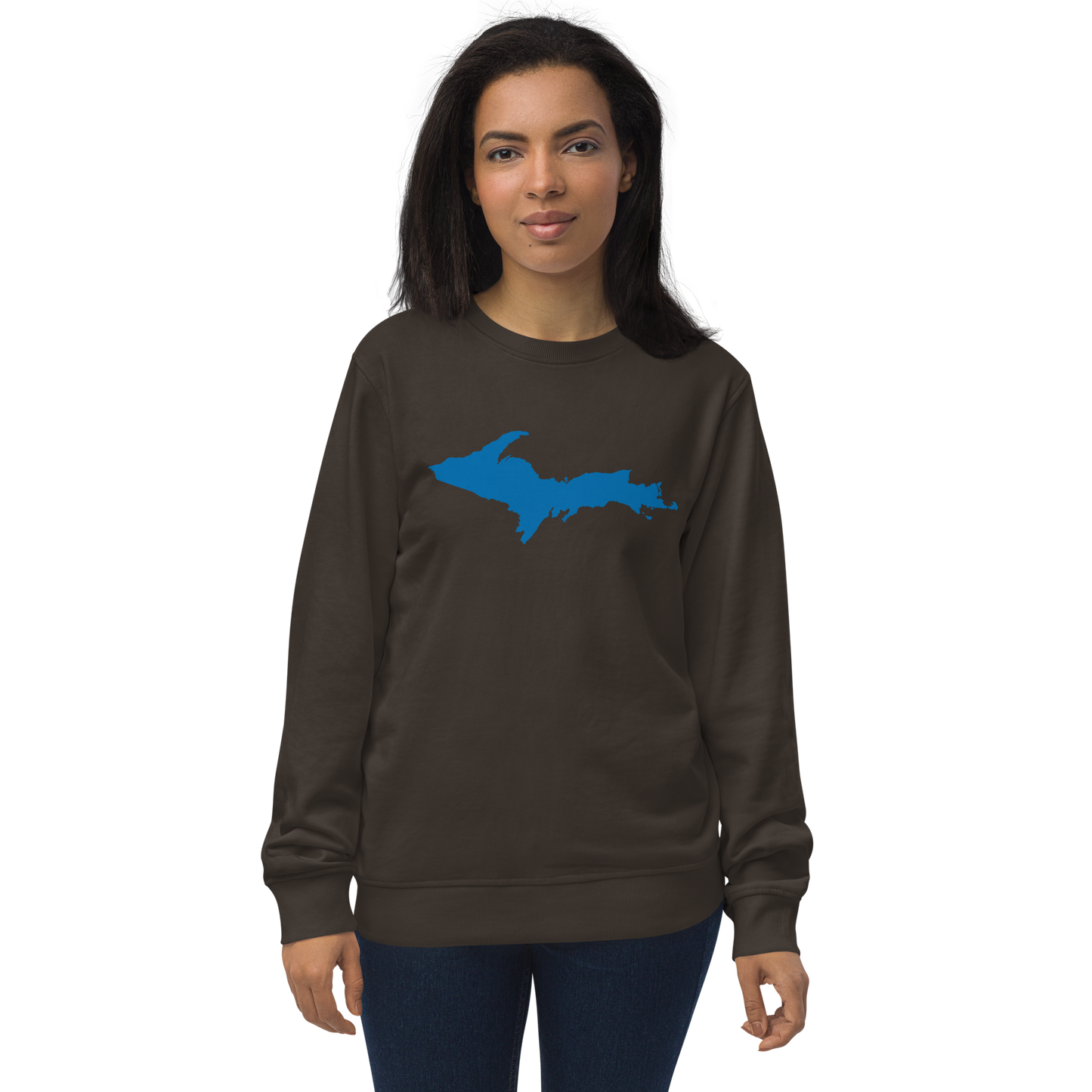 Michigan Upper Peninsula Organic Sweatshirt (w/ Azure UP Outline)