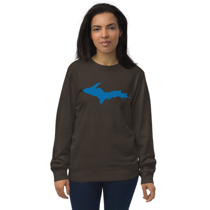 Michigan Upper Peninsula Organic Sweatshirt (w/ Azure UP Outline)