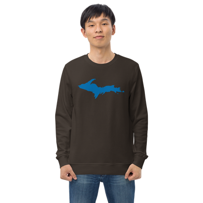 Michigan Upper Peninsula Organic Sweatshirt (w/ Azure UP Outline)