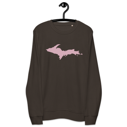 Michigan Upper Peninsula Organic Sweatshirt (w/ Pink UP Outline)