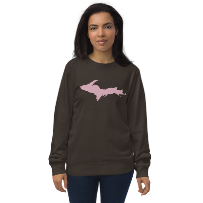 Michigan Upper Peninsula Organic Sweatshirt (w/ Pink UP Outline)