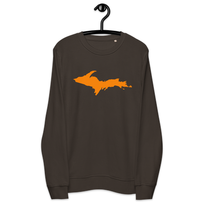 Michigan Upper Peninsula Organic Sweatshirt (w/ Orange UP Outline)