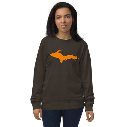 Michigan Upper Peninsula Organic Sweatshirt (w/ Orange UP Outline)