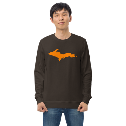 Michigan Upper Peninsula Organic Sweatshirt (w/ Orange UP Outline)