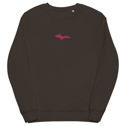 Michigan Upper Peninsula Sweatshirt (w/ Embroidered Pink UP Outline) | Unisex Organic