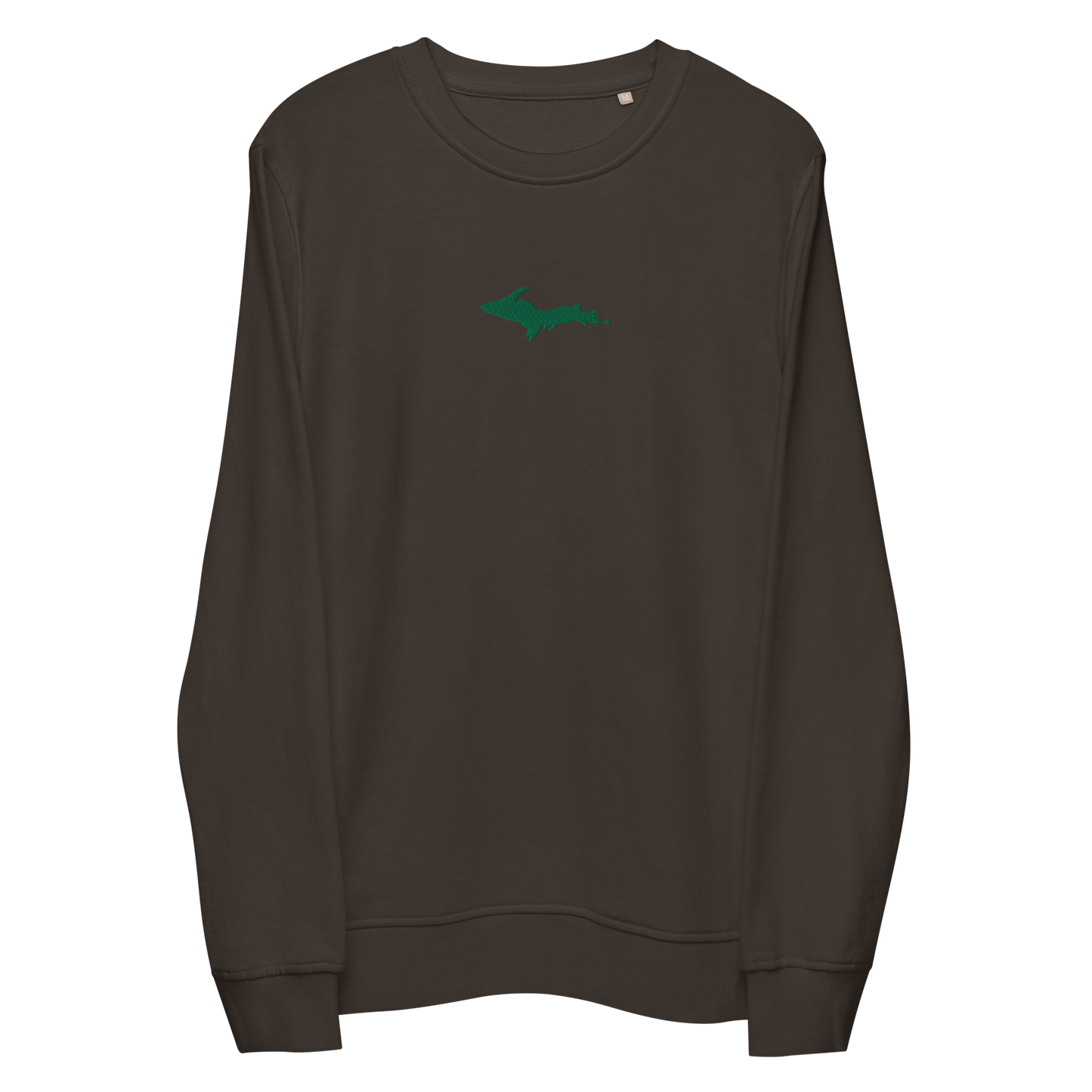 Michigan Upper Peninsula Sweatshirt (w/ Embroidered Green UP Outline) | Unisex Organic