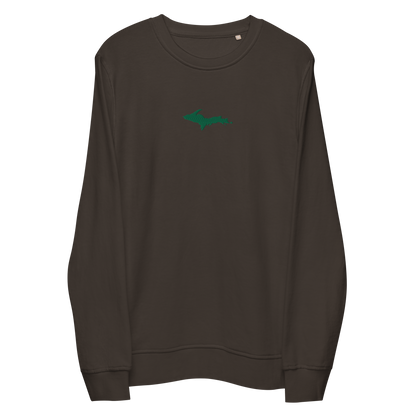 Michigan Upper Peninsula Sweatshirt (w/ Embroidered Green UP Outline) | Unisex Organic