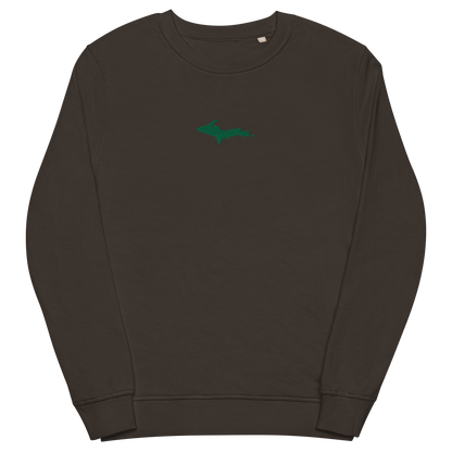 Michigan Upper Peninsula Sweatshirt (w/ Embroidered Green UP Outline) | Unisex Organic