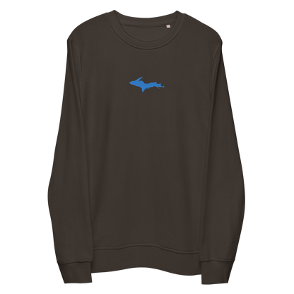 Michigan Upper Peninsula Sweatshirt (w/ Embroidered Azure UP Outline) | Unisex Organic